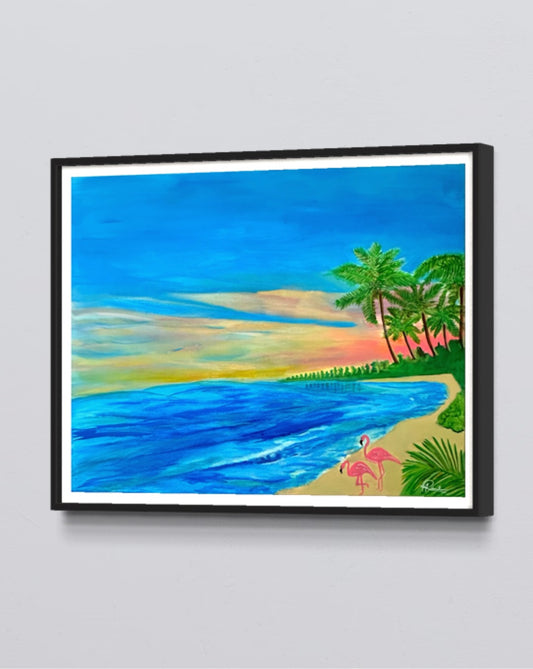 Flamingo Beach | 30"x40"